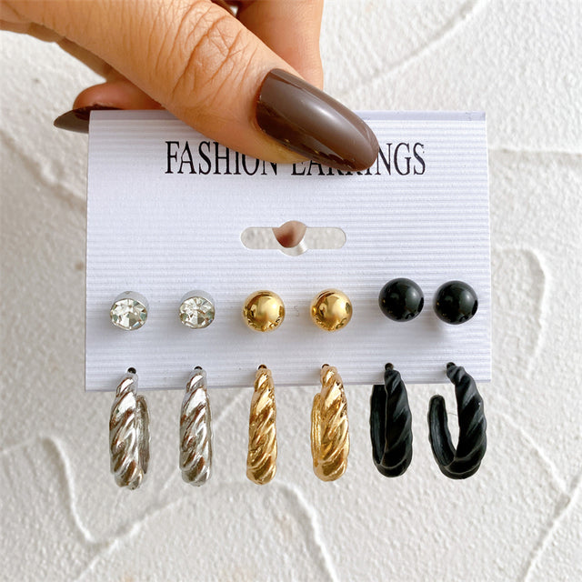 Ohrringe Set Für Frauen Punk Perle Baumeln Schmuck Geschenk
