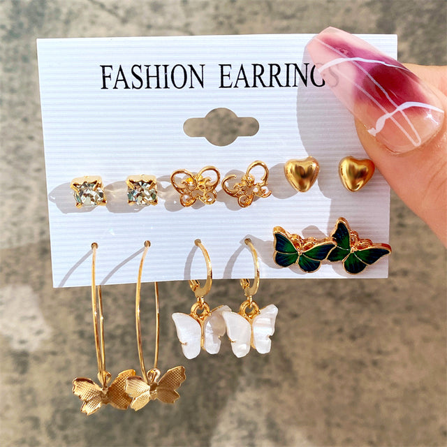 Ohrringe Set Für Frauen Punk Perle Baumeln Schmuck Geschenk