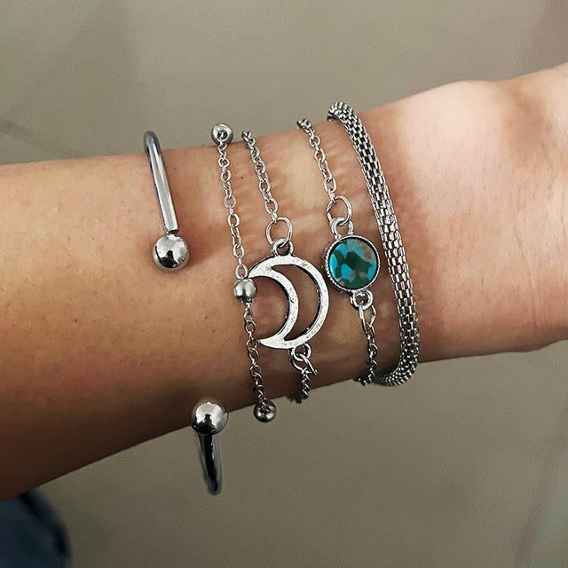 Gold Farbe Charme Armbänder Armreifen 2022 Neue Mode Schmuck 4 stücke
