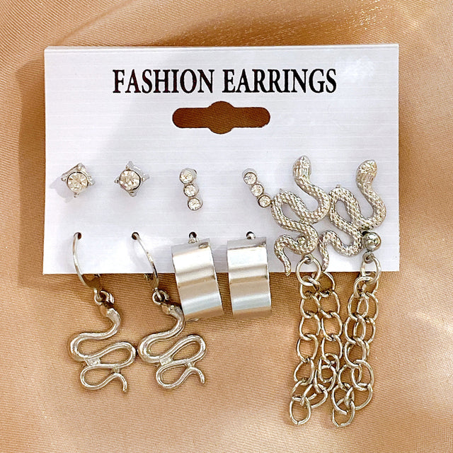 Perle Silber Farbe Ohrringe Set