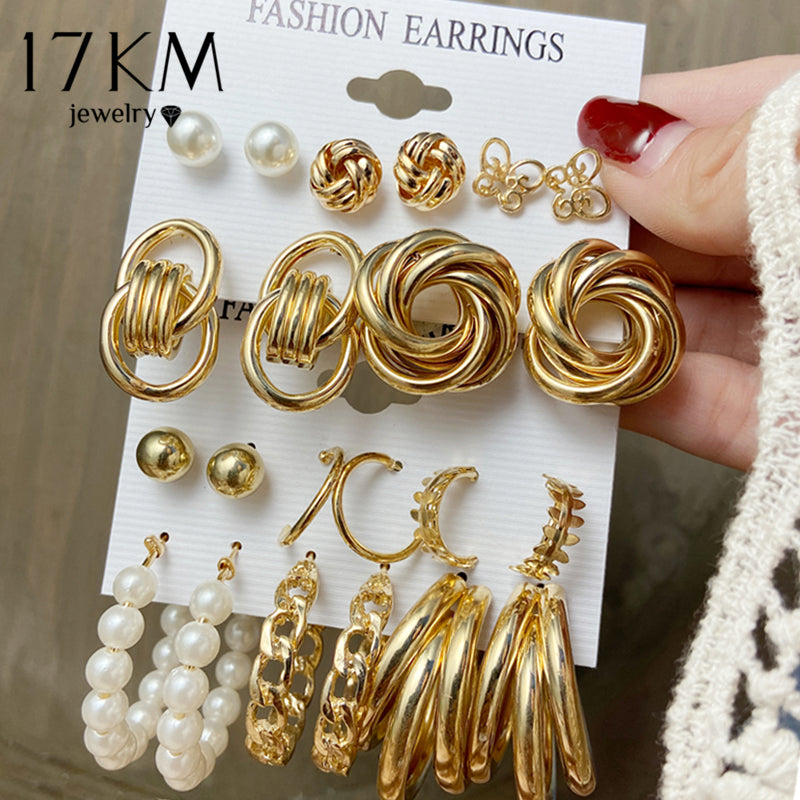 Ohrringe Set Für Frauen Punk Perle Baumeln Schmuck Geschenk