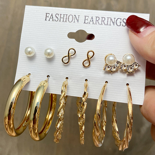Ohrringe Set Für Frauen Punk Perle Baumeln Schmuck Geschenk
