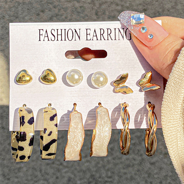 Ohrringe Set Für Frauen Punk Perle Baumeln Schmuck Geschenk