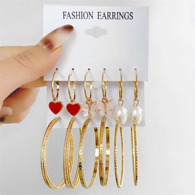 Ohrringe Set Für Frauen Punk Perle Baumeln Schmuck Geschenk