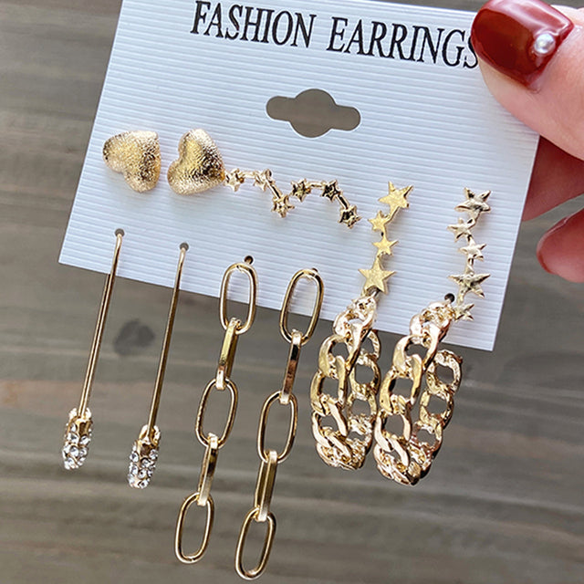 Ohrringe Set Für Frauen Punk Perle Baumeln Schmuck Geschenk