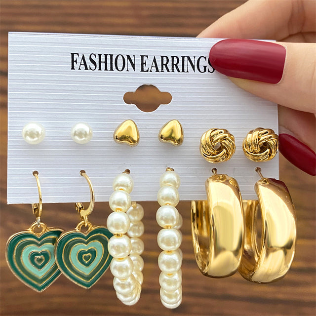 Ohrringe Set Für Frauen Punk Perle Baumeln Schmuck Geschenk