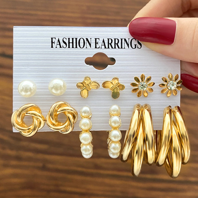 Ohrringe Set Für Frauen Punk Perle Baumeln Schmuck Geschenk