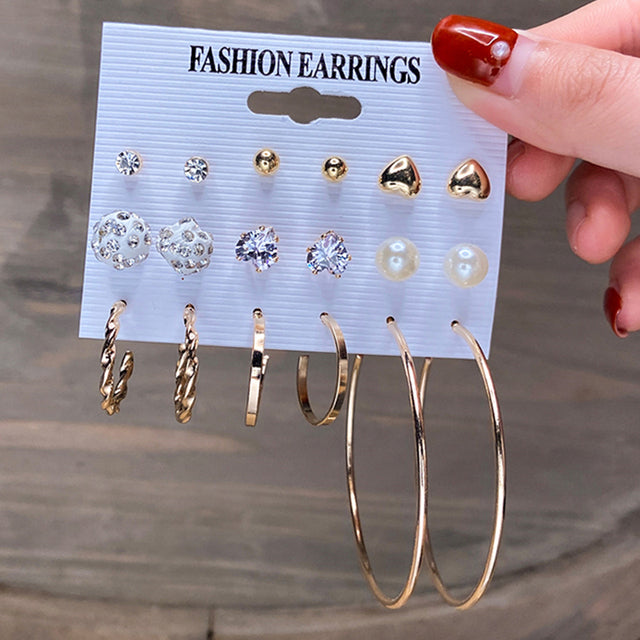 Ohrringe Set Für Frauen Punk Perle Baumeln Schmuck Geschenk