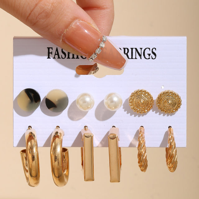 Ohrringe Set Für Frauen Punk Perle Baumeln Schmuck Geschenk