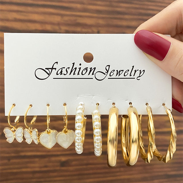 Ohrringe Set Für Frauen Punk Perle Baumeln Schmuck Geschenk