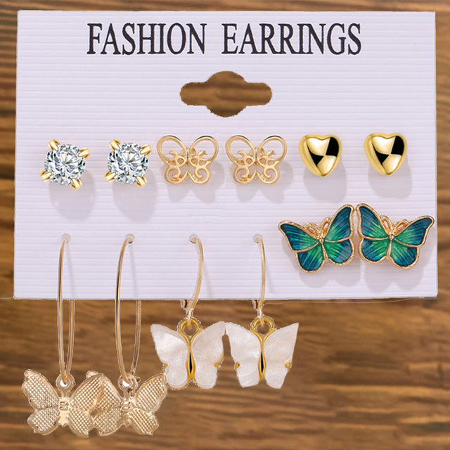 Ohrringe Set Für Frauen Punk Perle Baumeln Schmuck Geschenk