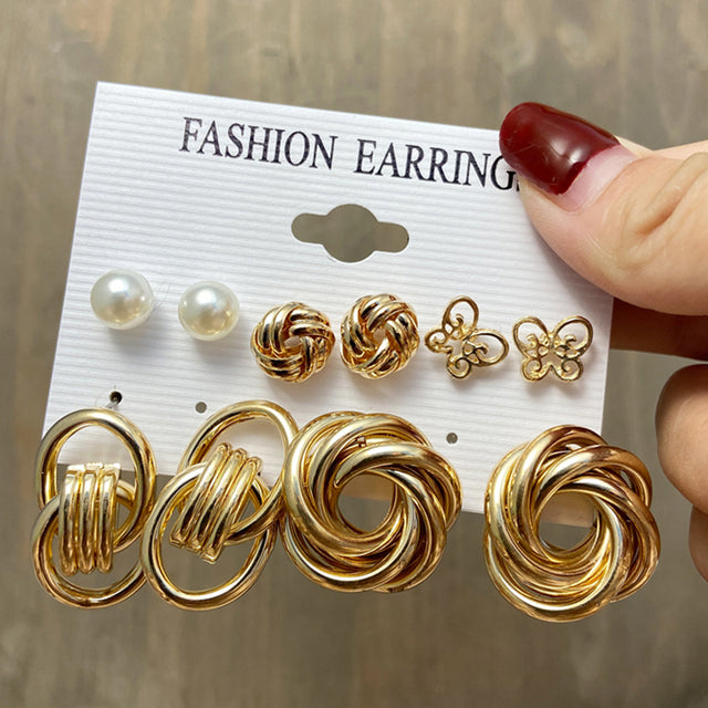 Ohrringe Set Für Frauen Punk Perle Baumeln Schmuck Geschenk
