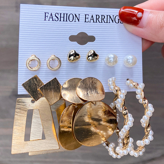 Ohrringe Set Für Frauen Punk Perle Baumeln Schmuck Geschenk