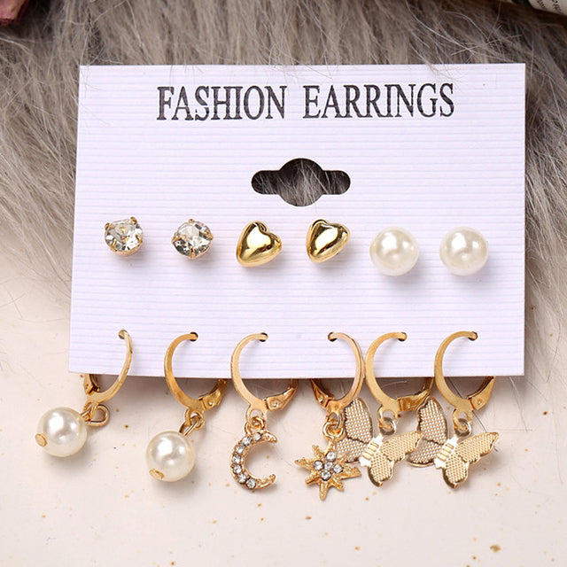 Ohrringe Set Für Frauen Punk Perle Baumeln Schmuck Geschenk