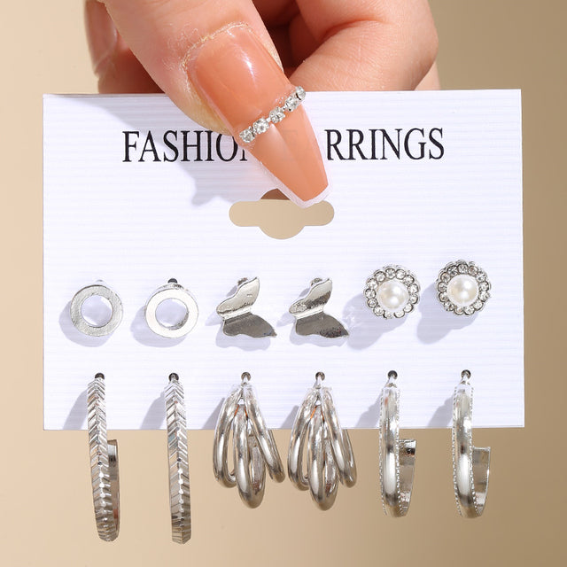Ohrringe Set Für Frauen Punk Perle Baumeln Schmuck Geschenk