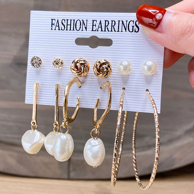 Ohrringe Set Für Frauen Punk Perle Baumeln Schmuck Geschenk