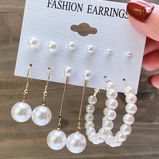 Ohrringe Set Für Frauen Punk Perle Baumeln Schmuck Geschenk