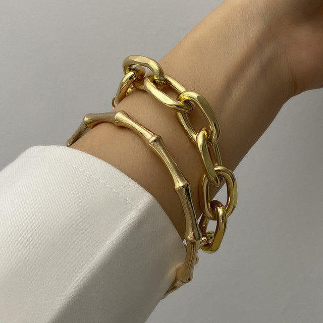 Gold Farbe Charme Armbänder Armreifen 2022 Neue Mode Schmuck 4 stücke