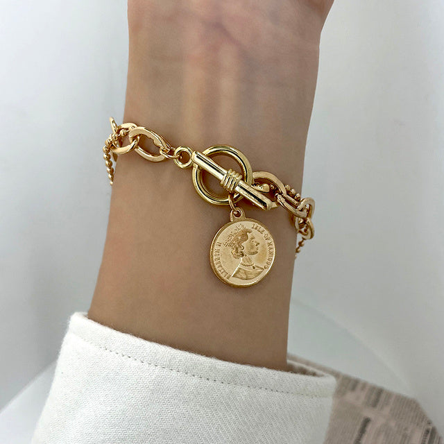 Gold Farbe Charme Armbänder Armreifen 2022 Neue Mode Schmuck 4 stücke
