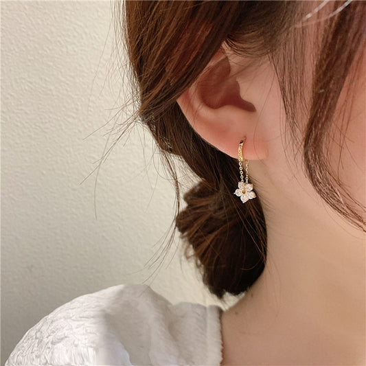 legante Zirkon Blume Hoop Ohrringe Für Frauen Mädchen