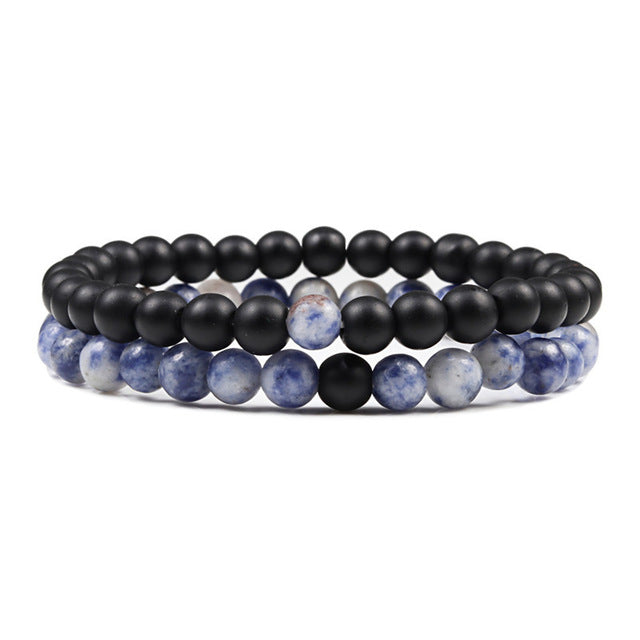 Set Armband Paare Abstand Schwarz Weiß Natürlich
