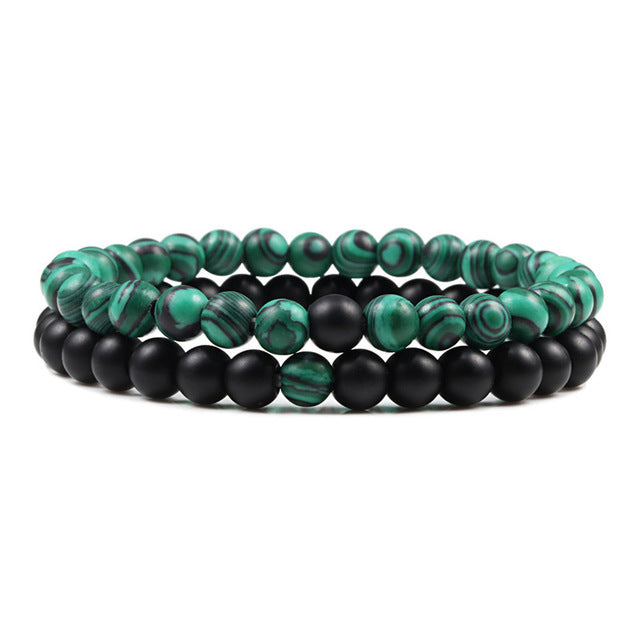 Set Armband Paare Abstand Schwarz Weiß Natürlich